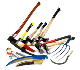 AXES, FORK, SCYTHE, PICK AXE